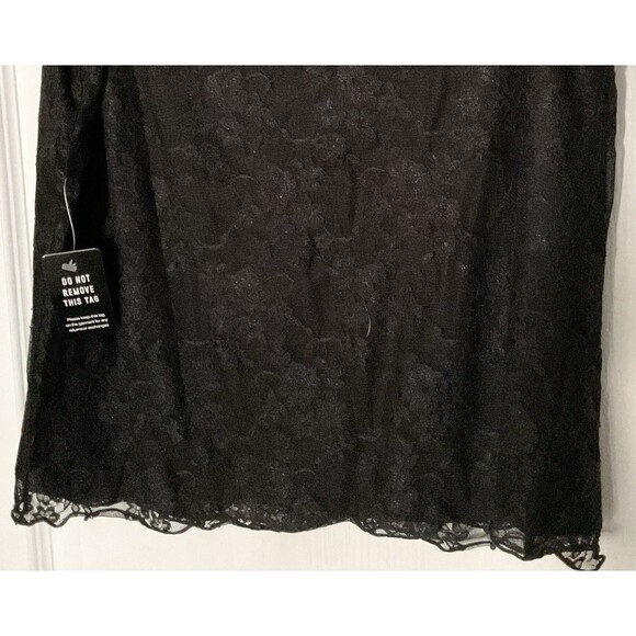 Express Women's Lace Mock Neck Tank Size M, Black - Picture 6 of 7